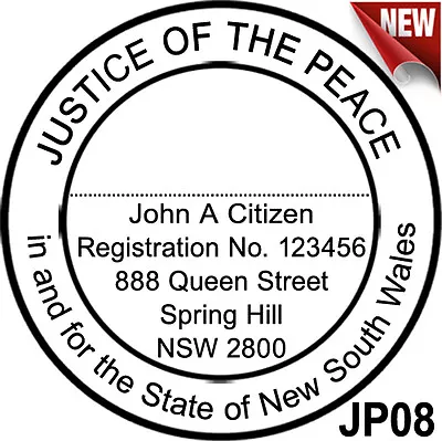 JP08 JUSTICE OF THE PEACE NSW Custom Flash Stamp Pre & Self Inking Refillable • $23.30