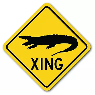 Alligator / Crocodile XING Warning Crossing 3M Vinyl Decal / Sticker - 12.25   • $10.95