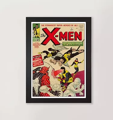 Framed X-Men Issue 1 Vintage Marvel Comic Cover Repro Poster Print Wall Art • £8