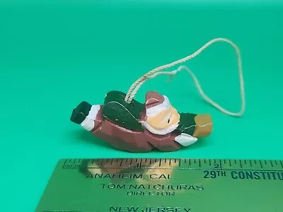 Vintage Santa Claus Sleighing Christmas Wooden Ornament Midwest Of Cannon Falls • $3.99