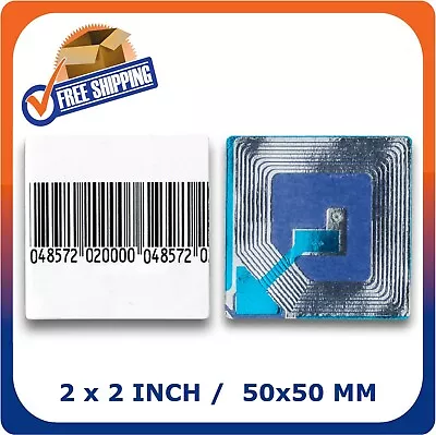 2000 PAPER SECURITY LABELS 2 X 2 INCH RF 8.2MHZ BARCODE EAS CHECKPOINT COMPATB • $100.20