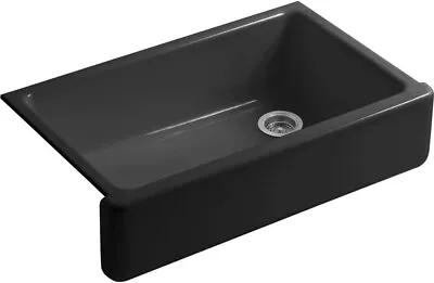 KOHLER K-6489-7 Whitehaven Undermount Farmhouse Apron Cast Iron 36 In Black Sink • $1498.28