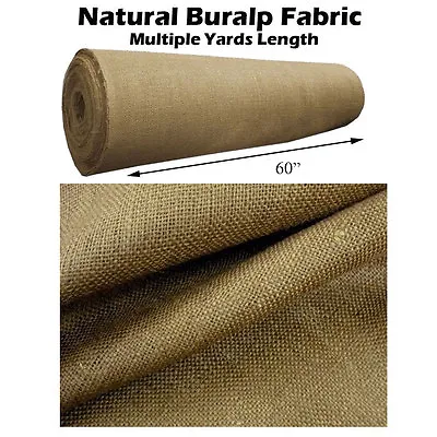 Natural Burlap Premium Vintage Jute Fabric 60   Wide Upholstery 10 Oz By Yard • $14.99