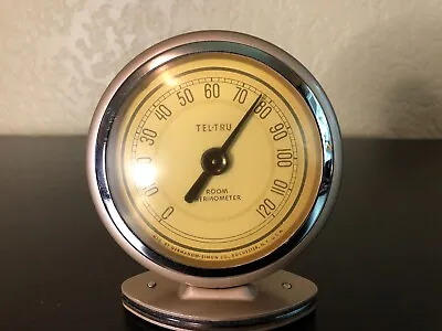 Vintage Germanow-Simon Tel-Tru Chrome And Metal Thermometer  • $84