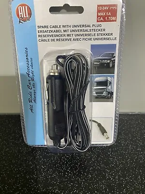 £5.50 • Buy 12/24 Volt Tv Power Lead Cigarette Plug Car Power Supply 1.7 M Cable 