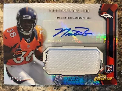 Montee Ball 2013 Finest Rookie Patch Auto Autograph Pulsar Refractor 23/25 • $4.99