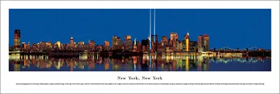 NY Manhattan Tribute In Light Unframed Blakeway Poster 40  X 13.5  NEW • $22.95