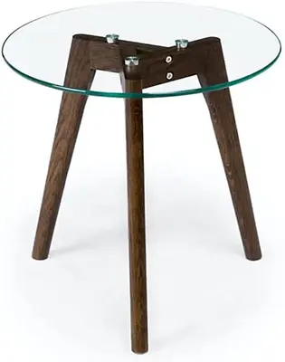 Tempered Glass Small End Table Mnimalist Round Side Table Mid-Century Modern • $99.99