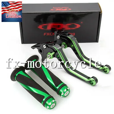 For ZX10R 2006-2015 ZX6R Zx636 2007-2018 CNC Brake Clutch Levers Grips Mix Short • $45.37