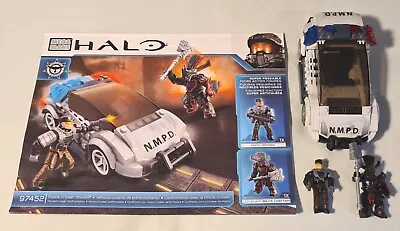 MEGA BLOKS Halo Police Cruiser Standoff 97452 With Box Manual And Figures 100% • £22