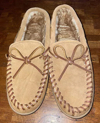 Cabela's SAB30312 Tan Leather Moccasin Hard Sole Slipper Shoes Women's US 8 M • $20.50