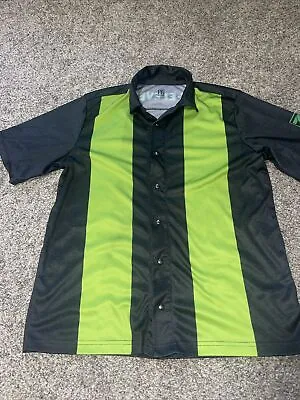 7 Eleven Button Up Shirt Adult MED Green Gray Snap Employee Uniform Slurpee Tee • $16.91