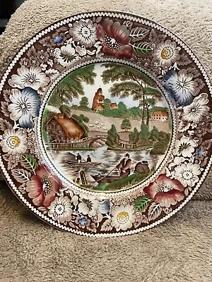 Vintage  Rural England  W. R. Midwinter Ltd. 9” Multi-Color Dinner Plate • $13