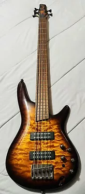 Ibanez SR405EQM Quilted Maple 5 String Bass Dragon Eye Burst Pre-Owned W/Gig Bag • $265