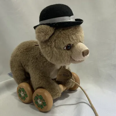 Eden Toys Little Bear Stuffed Plush Pull Toy Wooden Wheels Maurice Sendak 8 X9  • $35