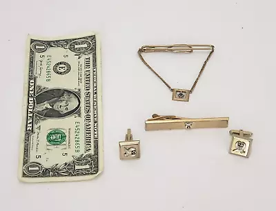 Masons Masonic Shriner Tie Bar & Tie Clip With Cufflink Set - LOT 4 - Freemasons • $17.84