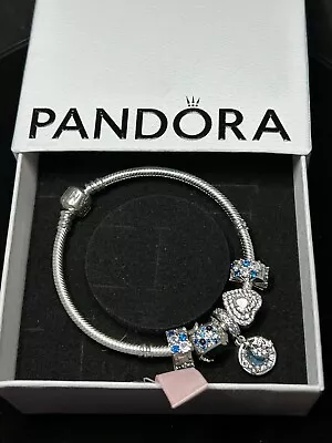 Pandora Bracelet With Charms 19cm New • £54