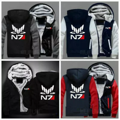 Winter Thick Hooded Sweatshirt Game Mass Effect N7 Hoodie Cosplay Coat Jacket • $39