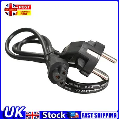 1M EU 3 Prong 2 Pin AC Laptop Power Cord Adapter Cable Black  UK • £4.99