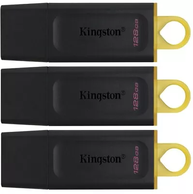 Kingston DataTraveler  (3 PACK) 128GB USB 3.0 Flash Stick Pen Memory Drive • £23.49