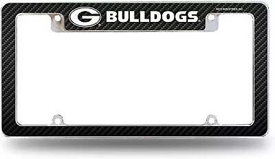 Georgia Bulldogs Metal License Plate Frame Tag Cover Carbon Fiber Design 12x6... • $21.99