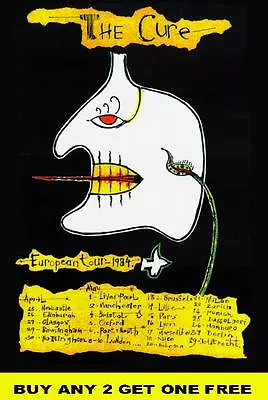 THE CURE 1984 European Laminated Tour Poster • $15.95