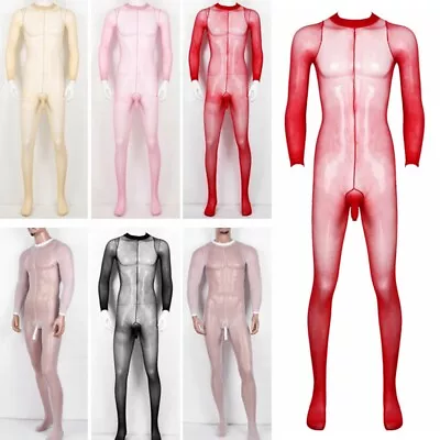 Mens Sheer Bodysuit Body Stockings Pantyhose Jumpsuit Tights Lingerie Sleepwear • $9.15