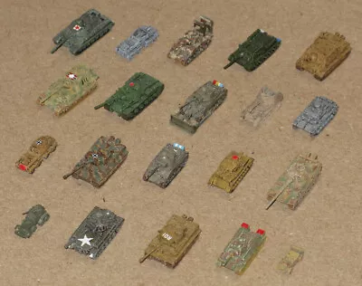 GHQ Micro Armor Miniatures Lot Of 20 Different Painted Tanks Trucks Vehicles A2 • $19.99