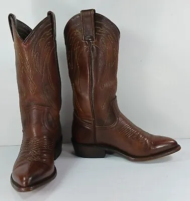 Frye Cowboy Boots Womens 6.5 M B Brown Leather Point Toe Western • $46.99