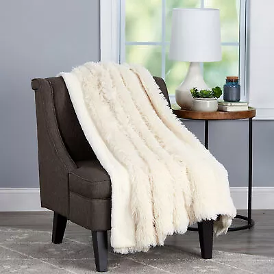 Faux Fur XL Throw Blanket White Soft Faux Rabbit 60 X 70 Blanket • $29.99