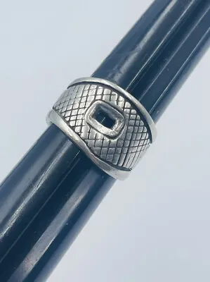 Ed Wiener Vintage Modernist Sterling Silver Crosshatch Pattern Ring Size 8.5 • $300