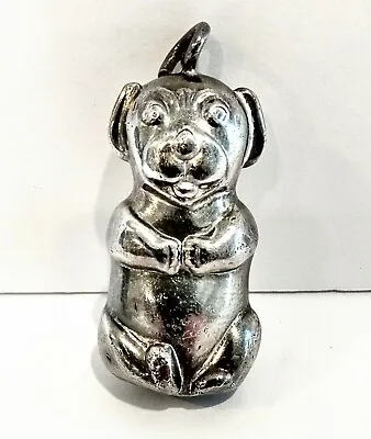 Antique Vintage Silver Baby Bear Rattle Teething Ring • $36