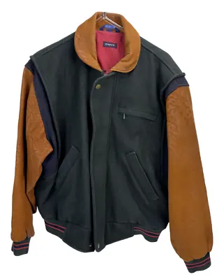 $59.99 • Buy Vintage Gant The Flyer Wool And Leather Arm Jacket Size Medium