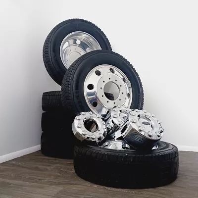 Chrome SET Tire And Wheel Ford Dodge F450 F550 5500 Continental HS3 Aluminum • $4250