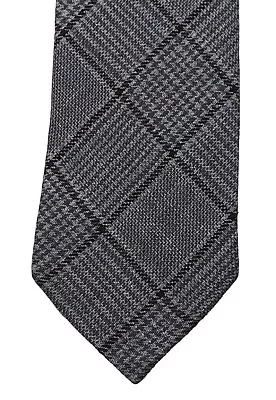 Todd Snyder Southwick Gray Glen Plaid Cotton / Linen / Silk Blend Necktie USA • $34.90