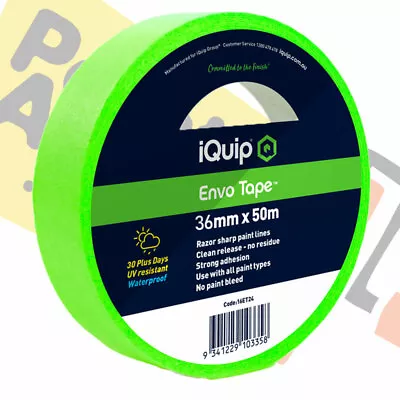 IQuip 30-day ENVO Masking Tape Roll 36mm X 50m UV Resistant & Waterproof - BULK! • $4.65