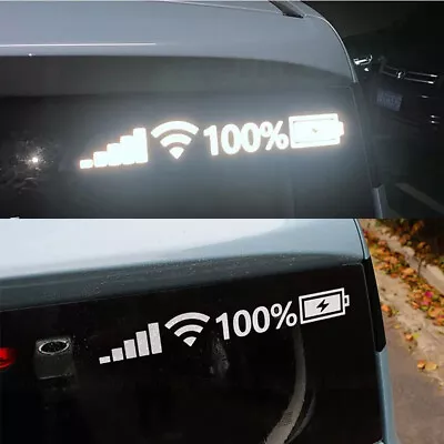 Car Sticker 100% Wifi Battery Level Signal Vinyl Reflective Sticker Decal White • $3.28