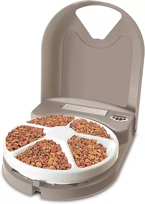 Automatic Dog Feeder 5 Meals 40 Oz Capacity Plastic For Dry Food Multiple P • $83.86