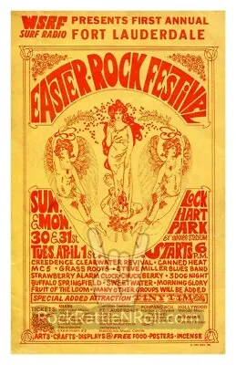 EASTER ROCK FESTIVAL 1969 CONCERT POSTER 11x17 CCR MC5 GRASS ROOTS • $16.99