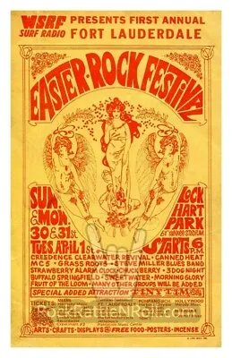 $16.99 • Buy EASTER ROCK FESTIVAL 1969 CONCERT POSTER 11x17 REPRO CCR MC5 GRASS ROOTS