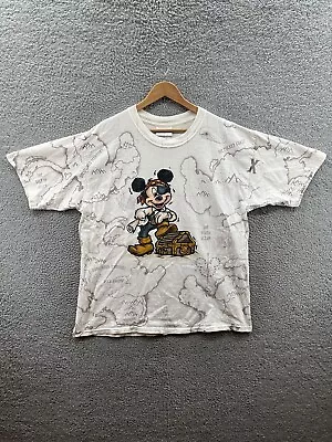 Disneyland Mickey Mouse Pirates Of The Caribbean Map All Over Print T-Shirt XL  • $99.99