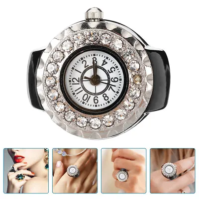 Watch Gold Rhinestone Finger Watch Ring Vintage Finger Watch Ring Watch • $7.36