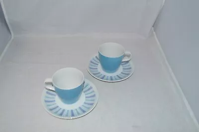 Vintage MCM Tempo By Mikasa Pair Coffee Cups And Saucers Fine China Elite Japan • $19.99