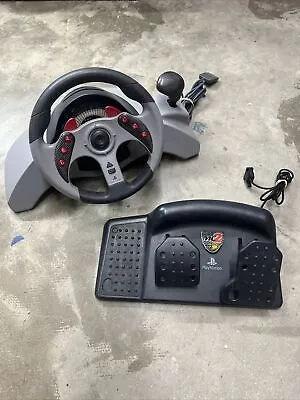 PLAYSTATION Original Mad Catz MC2 ACCUDRIVE Racing Steering Wheel And Pedals • $38