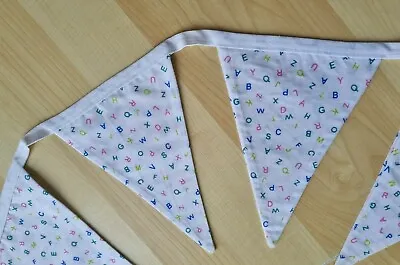 £5.99 • Buy Brand New Alphabet Nursery Fabric Double Sided Bunting