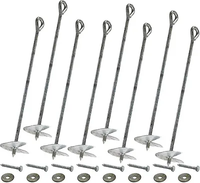 £12.95 • Buy Garden Games 12mm Thick Galvanised Steel Ground Anchors Heavy Duty With Fixings
