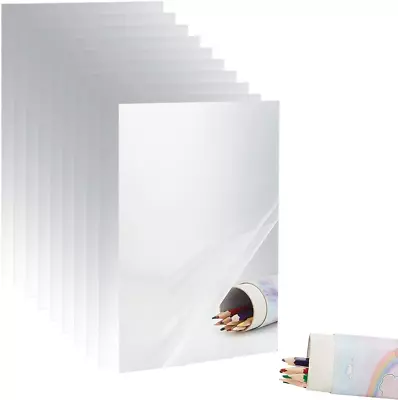 OLYCRAFT 10 Pcs Shatter Proof Acrylic Mirrors Silver Flexible Mirror Sheets With • £14.87