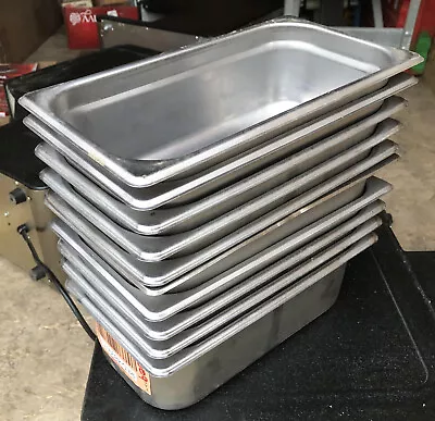 LOT Of 10 Stainless Steel Third Size 4'' Deep Steam Table Pans 1/3rd • $39.99