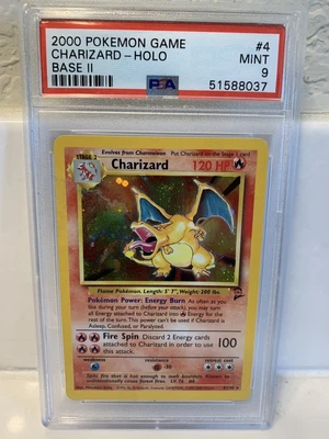 $300 • Buy 2000 Pokemon Charizard Base Set 2 Holo #4 PSA 9 Mint