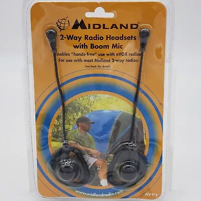 Midland AVP1 Over The Ear 2-Way Radio Headsets Boom Microphone PTT Button • $12